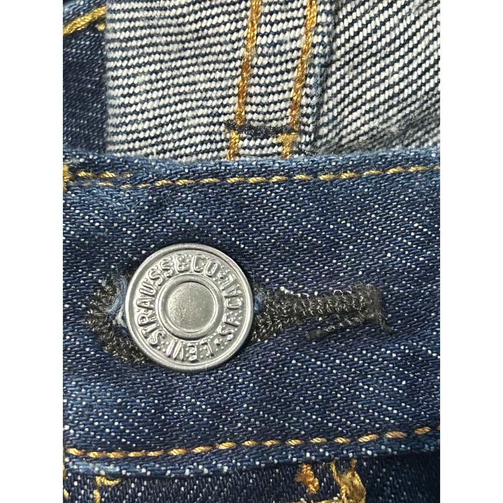 Levis 501 Original Fit Jeans Mens 40x34 Dark Wash Straight Leg Button Fly Denim - Picture 2 of 9